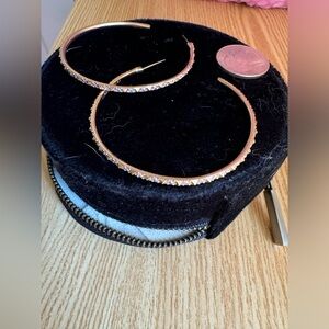 Kendra Scott Rose Gold Hoop Earrings with Crystal Accents